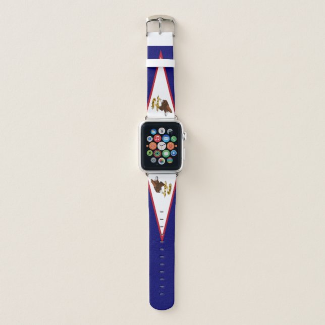 Patriotic American Samoa Flag Apple Watch Band (Front)