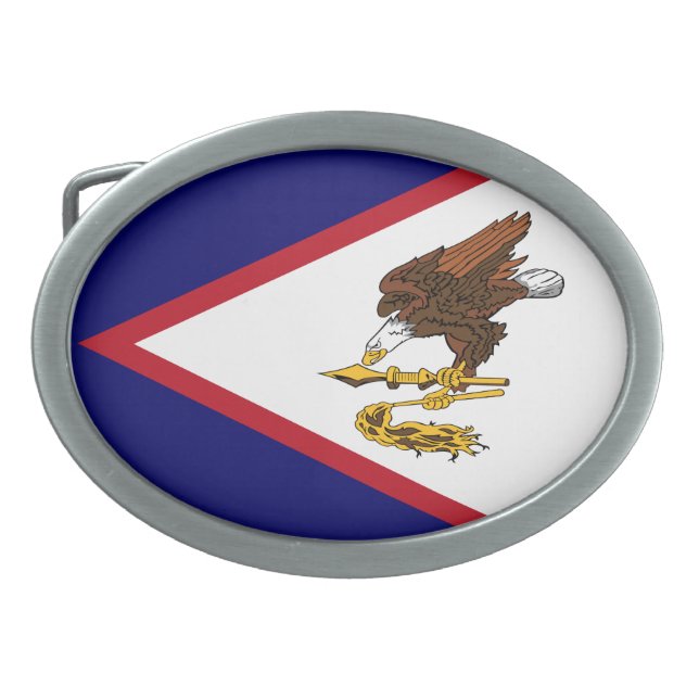 Patriotic American Samoa Flag Belt Buckle (Front)