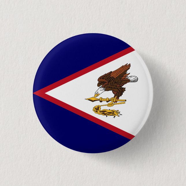 Patriotic American Samoa Flag Button (Front)