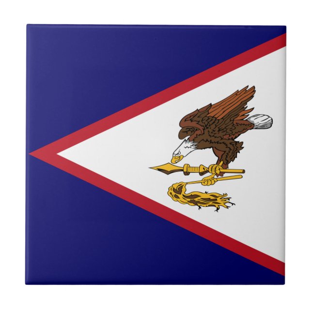 Patriotic American Samoa Flag Ceramic Tile (Front)