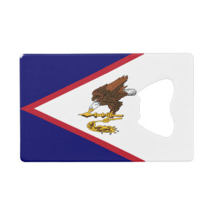 Patriotic American Samoa Flag Credit Card Bottle Opener
