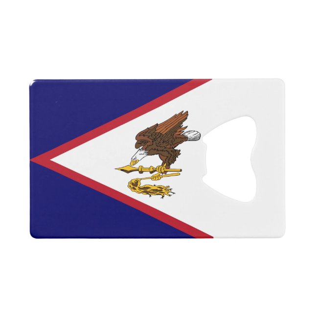 Patriotic American Samoa Flag Credit Card Bottle Opener (Front (Horizontal))