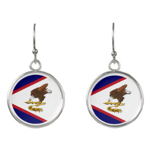 Patriotic American Samoa Flag Earrings