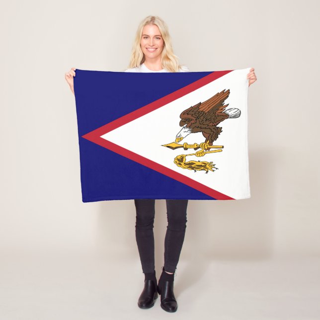 Patriotic American Samoa Flag Fleece Blanket (In Situ)
