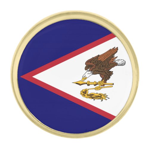 Patriotic American Samoa Flag Gold Finish Lapel Pin