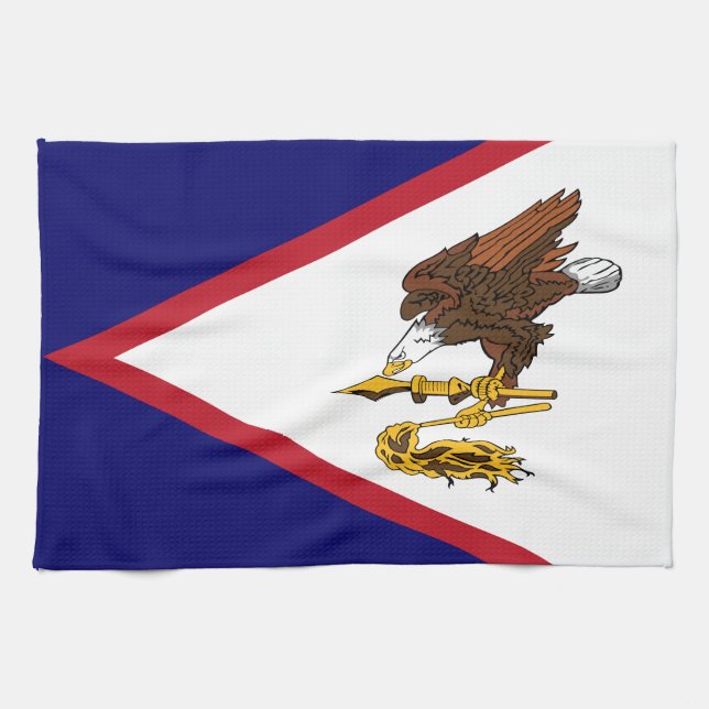 Patriotic American Samoa Flag Kitchen Towel (Horizontal)