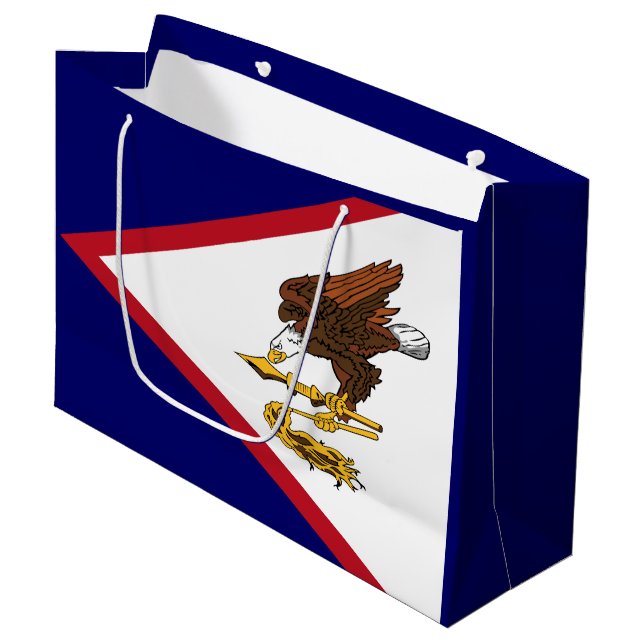 Patriotic American Samoa Flag Large Gift Bag (Front Angled)
