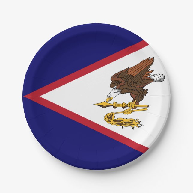 Patriotic American Samoa Flag Paper Plates (Front)