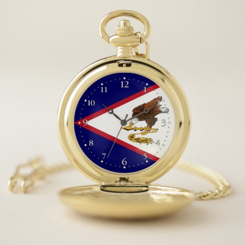 Patriotic American Samoa Flag Pocket Watch