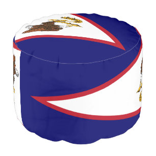 Patriotic American Samoa Flag Pouf