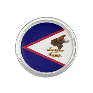 Patriotic American Samoa Flag Ring
