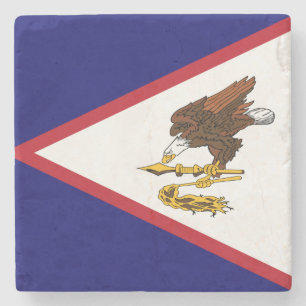 Patriotic American Samoa Flag Stone Coaster