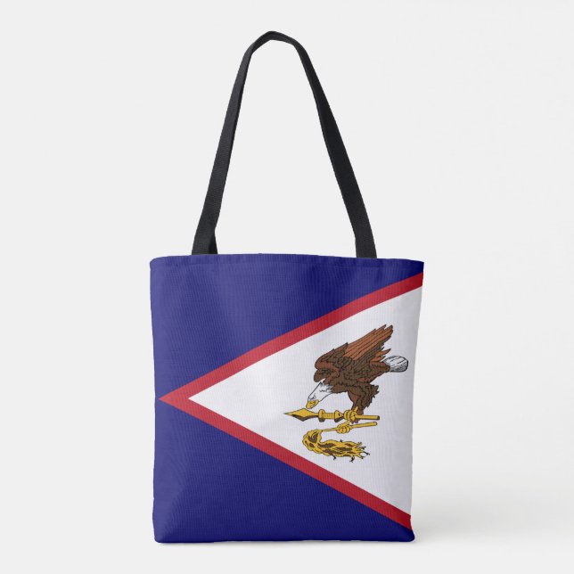 Patriotic American Samoa Flag Tote Bag (Back)