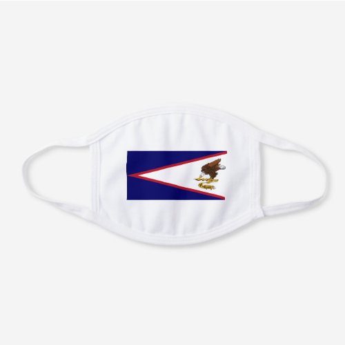 Patriotic American Samoa Flag White Cotton Face Mask