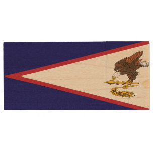 Patriotic American Samoa Flag Wood Flash Drive