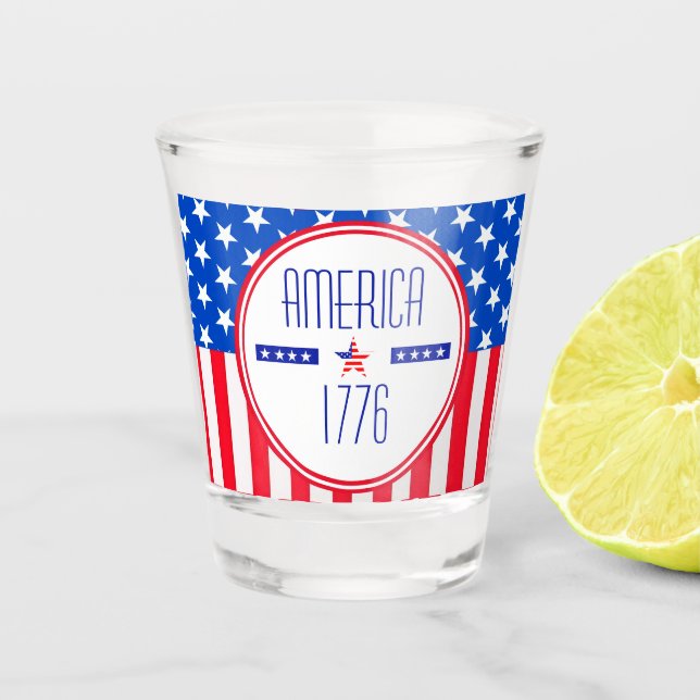 Patriotic American    Shot Glass (Front)