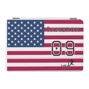 Patriotic American Soccer Athlete Custom Name iPad Mini Cover