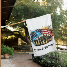 Patriotic American Soldiers with USA Flag Art