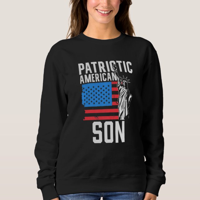 Patriotic American Son America Usa Patriot Us Us U Sweatshirt (Front)
