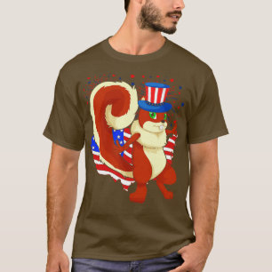 Patriotic American Squirrel Animal Lover USA 4th O T-Shirt