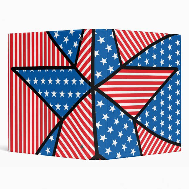 Patriotic American star 3 Ring Binder (Background)