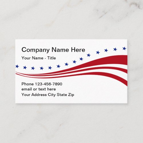 Patriotic American Stars And Stripes Business Card