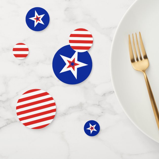 Patriotic American Stars and Stripes Confetti (Group)