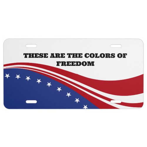 Patriotic American Stars And Stripes License Plate