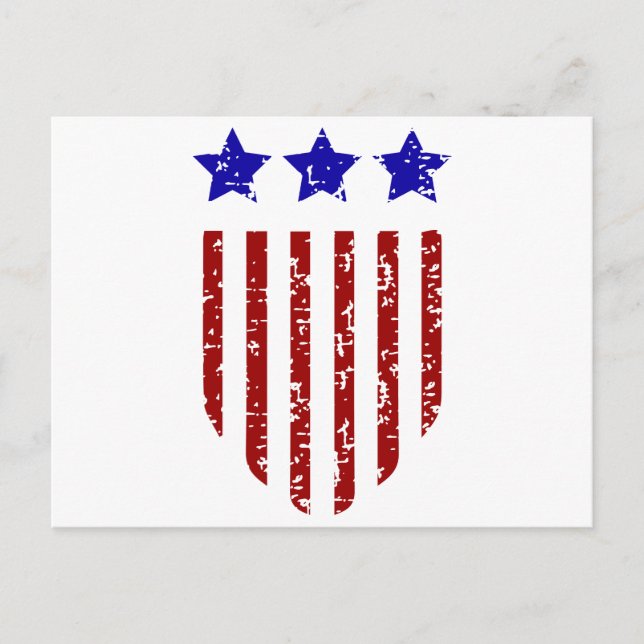 Patriotic American Stars and Stripes Postcard (Front)