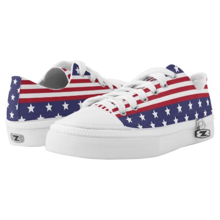 Patriotic American Stars And Stripes Usa Flag Low-top Sneakers