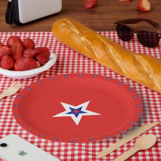 Patriotic American Stars on Red