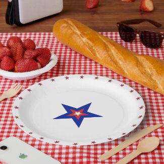 Patriotic American Stars on White
