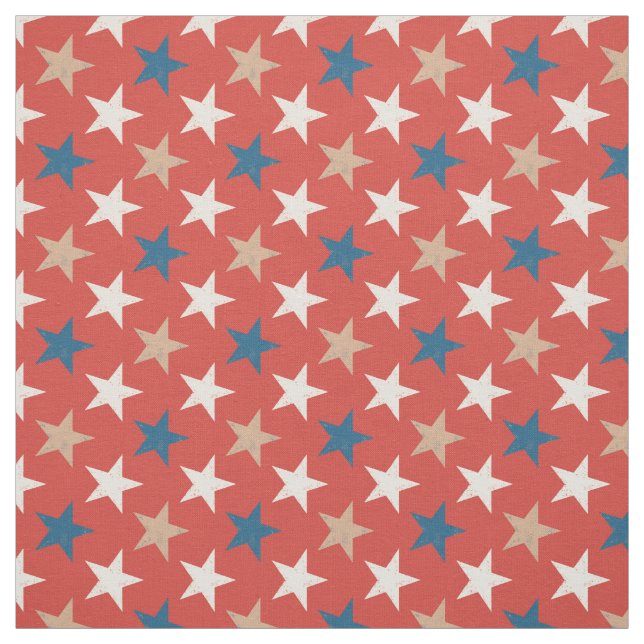Patriotic American Stars pattern Fabric (Swatch)