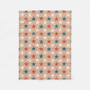 Patriotic American Stars pattern Fleece Blanket