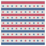 Patriotic American Stars with Stripes Pattern  Fabric