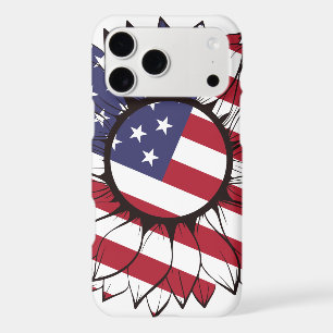 Patriotic American Sunflower iPhone 17 Pro Max Case
