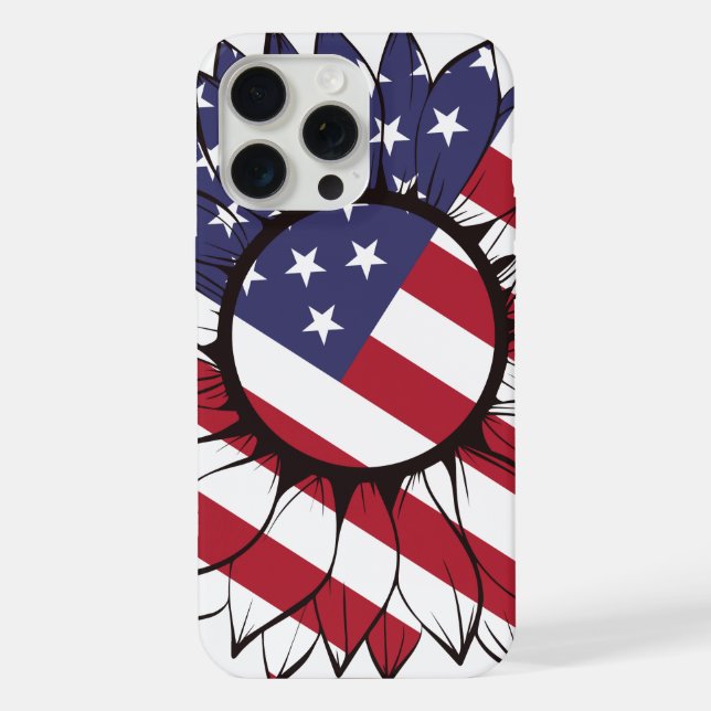 Patriotic American Sunflower iPhone Case (Back)