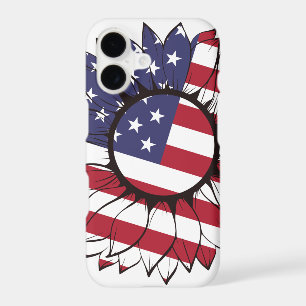 Patriotic American Sunflower iPhone 17 Case
