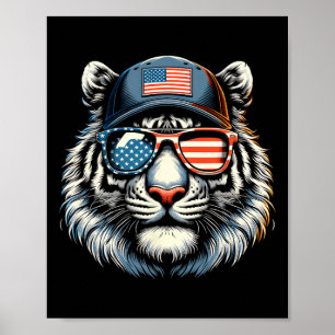 Patriotic American Sungles Tiger Shades 4th Of Jul Poster