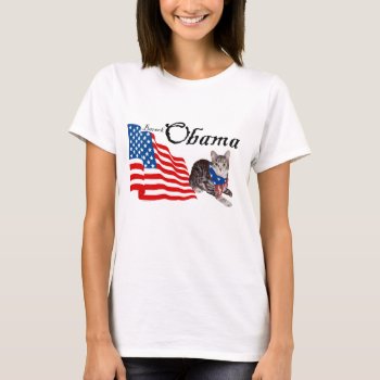 Patriotic American Tabby Cat For Obama T-shirt by MaggieRossCats at Zazzle
