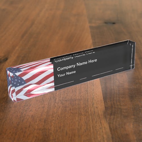 Patriotic American Theme Desk Name Plate