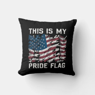Patriotic American This Is My Pride Flag USA Throw Pillow