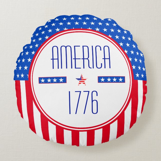 Patriotic American   Throw Pillow (Front)