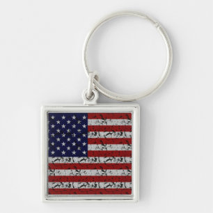 Patriotic American U.S.A. Flag of United States Keychain