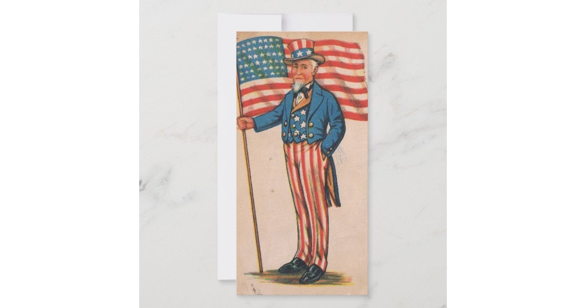 Patriotic American Uncle Sam 4th Of July Holiday Card | Zazzle