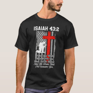 Patriotic American US Flag Firefighter Cross Chris T-Shirt
