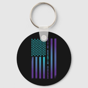 Patriotic American Us Flag Suicide Prevention Awar Keychain