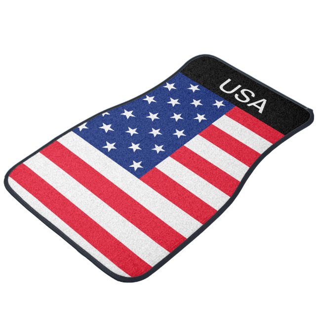 Patriotic American USA Car Floor Mat (Angled)
