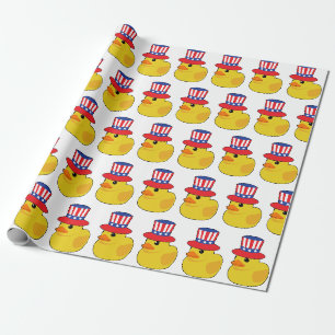 Patriotic American USA Cruise Ducks Wrapping Paper