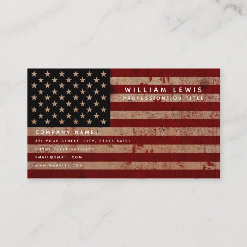 Patriotic American USA Flag Business Card